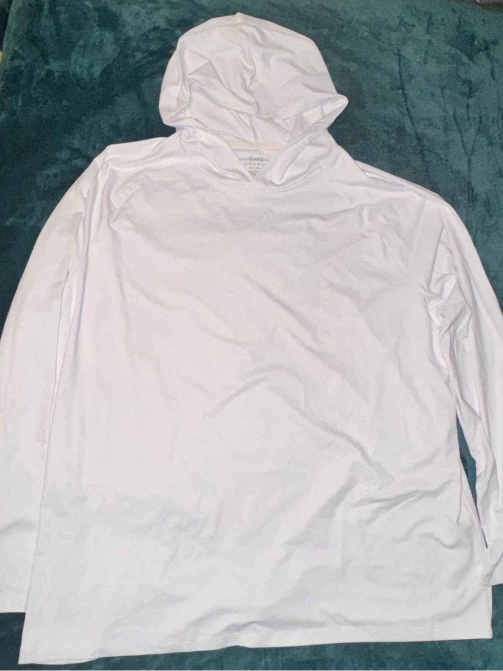 Men's White Hooded Swim Rash Guard - Lightweight UV Shirt
